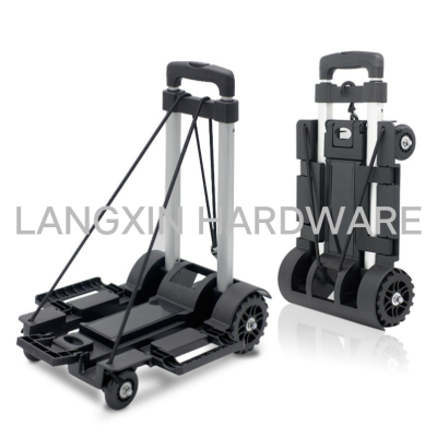 Stall Cart Foldable and Portable Hand Buggy Household Aluminum Alloy Pull Rod Luggage Trolley Trailer Mini Cart