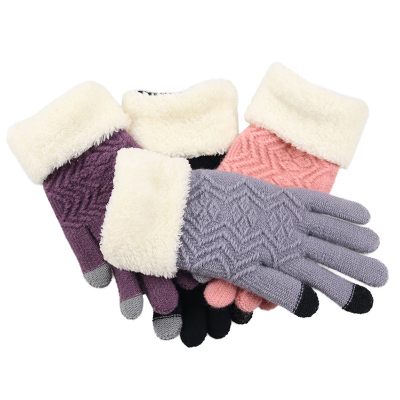 Cross-Border Women's Fashion European and American Style Winter Knitting Gloves