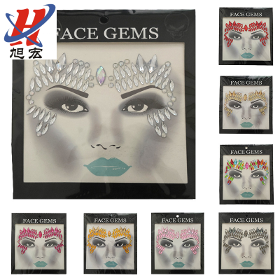 Halloween Face Pasters Ghost Festival Facial Party Makeup Face Pasters Creative Stage Acrylic Diamond Paste European and American