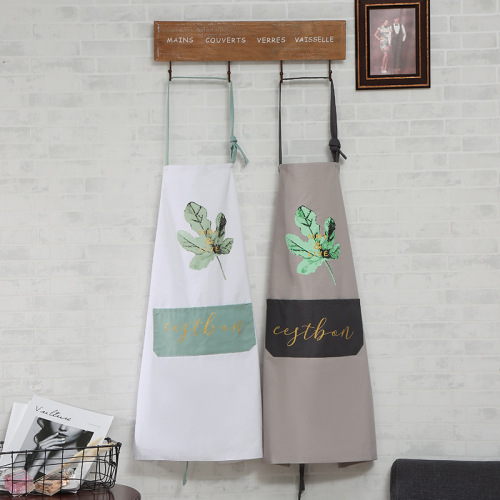 nordic style cotton bronzing printing apron antifouling kitchen cleaning home baking fashion work clothes creative customization