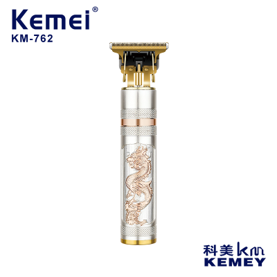 Cross-Border Factory Direct Supply Oil Head Electric Clipper Komei KM-762 Factory Wholesale Dragon and Phoenix Style Shaving Head Electrical Hair Cutter