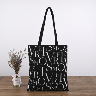 Factory Customized Canvas Bag Fashion Shopping Bag Advertising Single Shoulder Bag Fashion Printed Canvas Bag Customized Logo