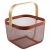 Factory Wholesale Wooden Handle Basket Multi-Color Optional Iron Wire Small Basket Storage Basket Wire Basket Fruit Basket