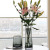 Nordic-Light Luxury Hammered Pattern Glass Vase Transparent Gold Living Room Flower Arrangement Lily and Dracaena Sanderiana Flowers Table Decoration