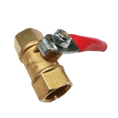 Wholesale Brass Thick Red Handle Small Ball Valve 1/2/3 Points Plug Hose 8/10mm Leather Tube Drain Oil and Gas Switch