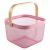 Factory Wholesale Wooden Handle Basket Multi-Color Optional Iron Wire Small Basket Storage Basket Wire Basket Fruit Basket