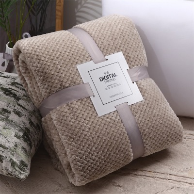 Thick Solid Color Pineapple Plaid Sofa Cover Flannel Blanket Coral Fleece Office Blanket Gift Blanket
