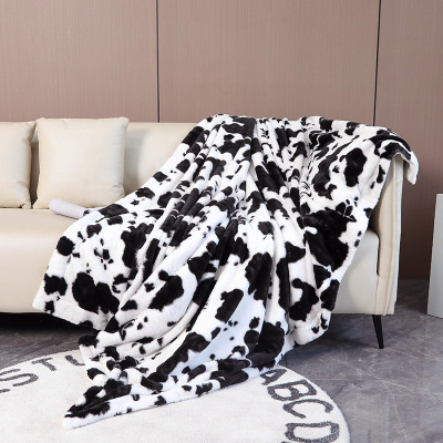New Blanket Double Layer Plush Blanket Thick Blanket Children's Small Blanket Milk Color Sofa Cover Warm Cover Blanket