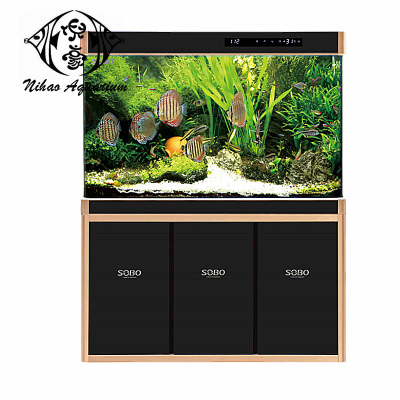 Large Fish Tank Landscape Aquarium Water Plant Landscape Transparent Full Set with Cabinet Viewing Display