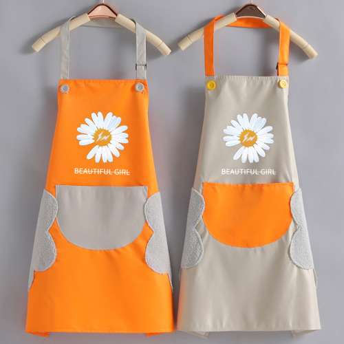 household kitchen little daisy waterproof oil-proof erasable hand apron sleeveless halter work clothes advertising apron printing