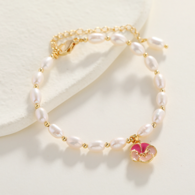 Natural Baroque Shaped Pearl Bracelet Freshwater White Pearl Bracelet Ornament Rich Blossom Bracelet