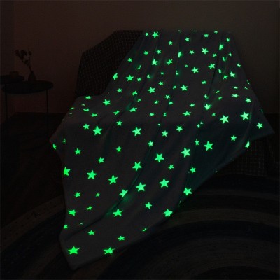 Children's Magic Starry Sky Luminous Blanket Fluorescent Coral Fleece Nap Air Conditioning Blanket Luminous Flannel Blanket