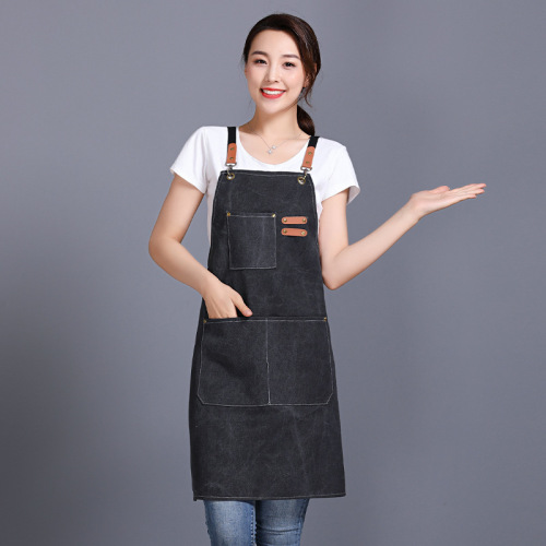 foreign trade thickened canvas denim apron wholesale kitchen coffee shop barber waist gardening apron