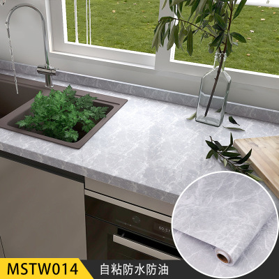 Waterproof Moisture-Proof Marbling Sticker Kitchen Oil-Proof Cabinet Table-Board Furniture Refurbished Wallpaper Self-Adhesive Wallpaper