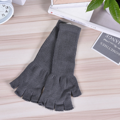 Fashion Creative Long Autumn and Winter Thermal Knitting Half Finger Gloves