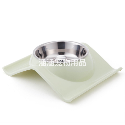 Factory Direct Sales Anti-Ant W-Shaped Dog Bowl Pet Stainless Steel Single Bowl Dog Feeding and Feeding Small Pet Exclusive