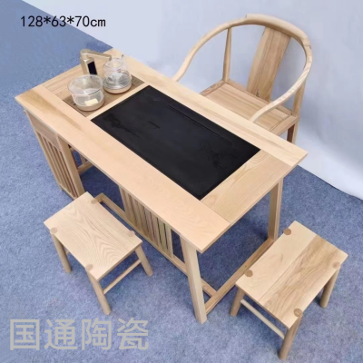 New Chinese Style Log Table-Chair Set Tea Table Tea Table Tea Ceremony Supplies Household Living Room Kung Fu Tea Set Tea Platform