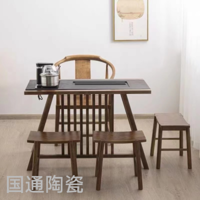 New Chinese Style Solid Wood Tea Table Zen Kung Fu Tea Table Simple Living Room Coffee Table Log Household Tea Brewing Tea Table Tea Platform