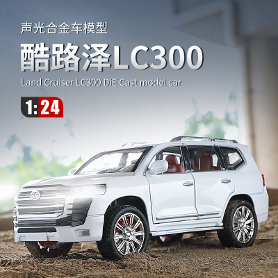 1:24 Alloy off-Road Vehicle Model Lc300 Simulation Cruiser Light Music Power Control Alloy Car Wholesale