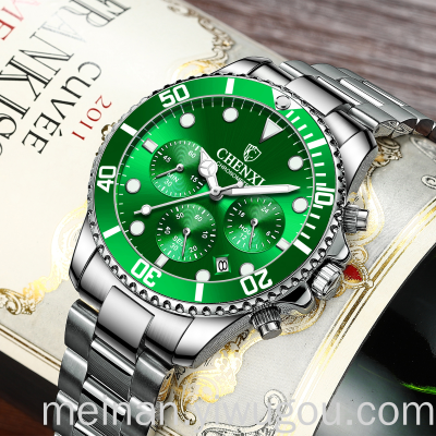 Classic Men's Steel Belt Sports Watch Online Popular Green Submariner Quartz Watch Student Male Watch Boxed