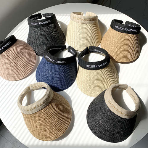 korean style children visor straw hat summer ins style topless hat boys and girls baby sunshade big brim beach hat summer hat