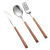 Net Red 304 Stainless Steel Knife and Forks Imitation Wood Grain Handle Steak Knife Fork Gift Set Dessert Spoon