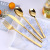 Steel Steak Knife Fork and Spoon Internet Celebrity Ins Tableware 4 PCs Set TitaniumPlated Gold Spoon Fork Customization