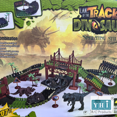 DIY Dinosaur Theme Track Electric Car Parent-Child Interaction Toys 207pcs Accessories