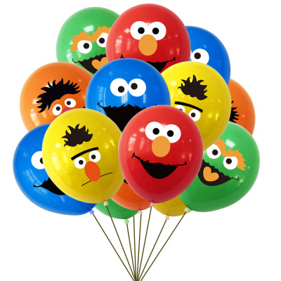 New Sesame Street Theme Party Decoration Supplies Sesame Street 12-Inch Latex Printing Balloon Set