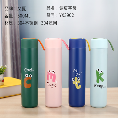 New 304 Stainless Steel Vacuum Thermos Cup Cartoon Cute Student Female Portable Cup
