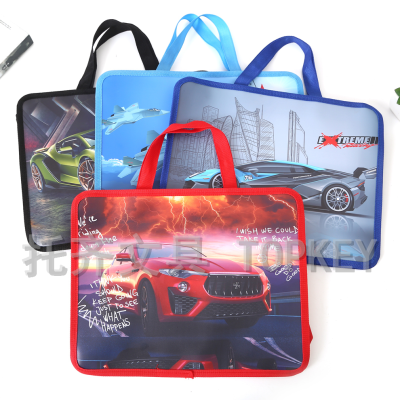Personalized Racing Fighter Pattern School Students Test Papers Buggy Bag Exam Review Material Storage Handbag