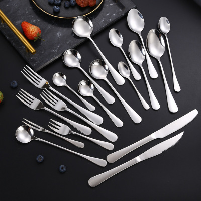 Knife and Fork 1010 Stainless Steel Tableware Coffee Tea Ice Spoon Dessert Butter Cheese Steak Knife Fork and Spoon Suit