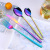 Steel Steak Knife Fork and Spoon Internet Celebrity Ins Tableware 4 PCs Set TitaniumPlated Gold Spoon Fork Customization