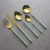 Grass Knife Fork and Spoon 304 Stainless Steel WesternStyle Tableware Set Bamboo Jar Simple Western Food Knife and Fork