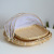 Bamboo Woven Flat Sieve Kitchen Storage Drying Hollow Circle Dustpan Living Room Bamboo Snack Basket Whole