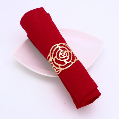 New Product Napkin Ring Napkin Ring Western Rose Napkin Ring Napkin Ring Hollow Pattern in Europe and America