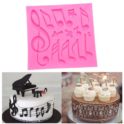 DIY Baking Large 13-Hole Music Symbol Fondant Cake Chocolate Mold Ultra-Light Brickearth Silicone Mold