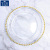 Gold Micro Glass BeadPoint Plate Western Food Plate Wedding Decorative Tray Household Cake Plate Western Pallet