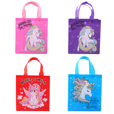 Amazon Cross-Border Unicorn Elephant Bear Gift Bag Non-Woven Cartoon Portable Children's Shopping Bag