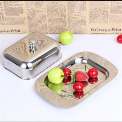 Butter Box European Style Stainless Steel Butter Box Butterboat Tuck Box Western Cheese Box Bread Box Pastry Box