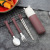 304 Stainless Steel Tableware Children's Kitten Rabbit Fork Spoon and Chopsticks Portable Combination with Box Gift Set