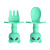 Food Grade Children's Silicone Spork Set Short Handle Silica Gel Fork Spoon Baby Training Spork Combination Set