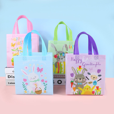 New Amazon Dried Shrimp Easter Series Egg Rabbit Non-Woven Gift Bag Film Waterproof Gift Bag