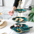 Ceramic Golden Trim DoubleLayer Dessert Table ThreeLayer Dim Sum Plate Wedding Cake Birthday Fruit Plate Display Stand