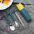 304 Stainless Steel Tableware Children's Kitten Rabbit Fork Spoon and Chopsticks Portable Combination with Box Gift Set