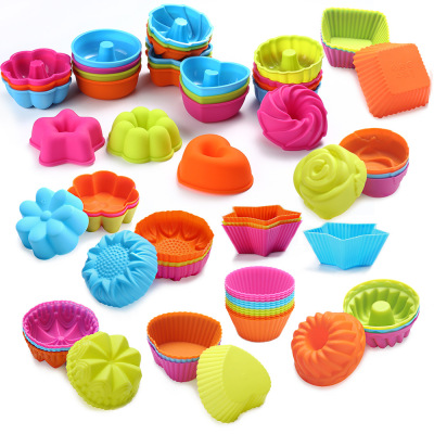 Silicone Muffin Cup/36 PCs Pack Cups Muffin Cup Cake Liner Donut 9 Shapes Muffin Cup