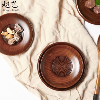 Cy Japan Hot Sale Whole Wood Saucer Natural Paint Wooden Snack Plate Solid Wood Tea Coffee Cup Mat