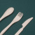 Wheat Daily Knife Fork and Spoon ThreePiece Set Student Travel Portable Dining Knife Noodle Fork Soup Spoon 3Piece Logo