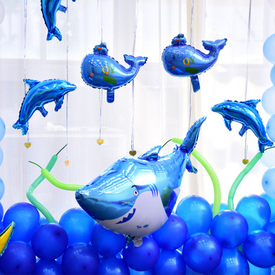 Dolphin Balloon Package Wedding Balloon Wedding Room Layout Large Flying Fish Ocean Series Birthday Aluminum Balloon Decoration