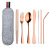 CrossBorder 410 Stainless Steel Knife Fork and Spoon 304 Straw Chopsticks Travel Carrying Case Outdoor Tableware Set